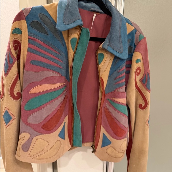 Free People Jackets & Blazers - Free People Multicolor  Patchwork Jacket - Teal, Coral, Burgundy, Tan